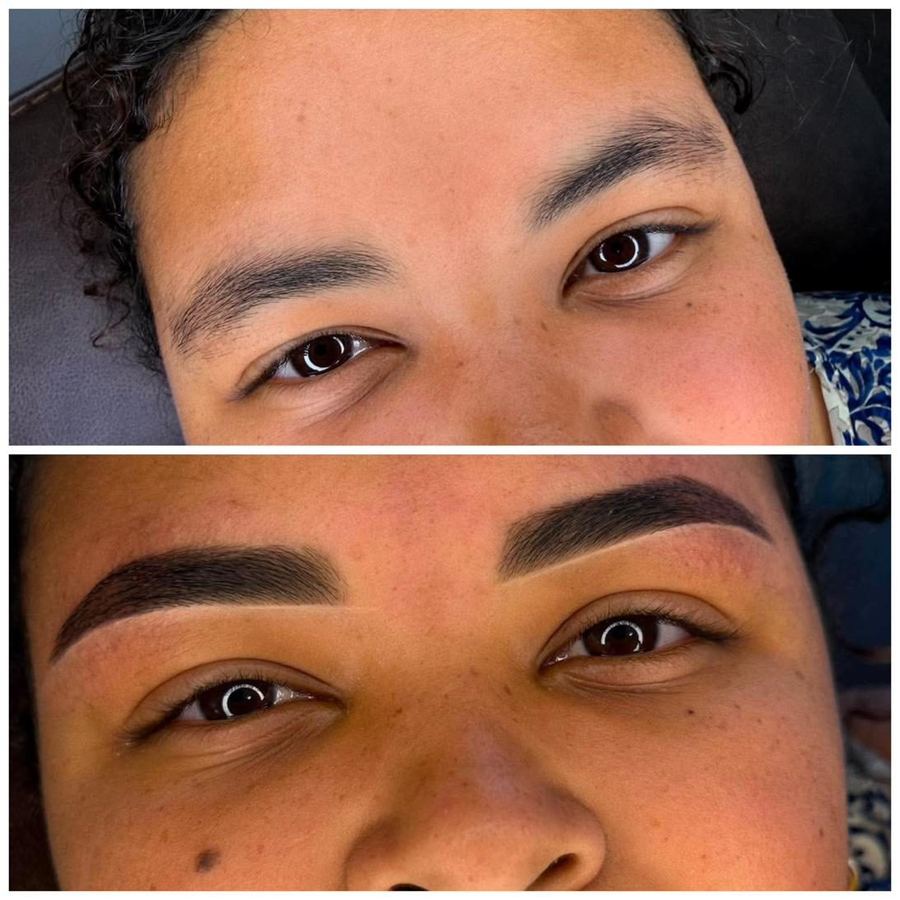 Brows before and after shaping