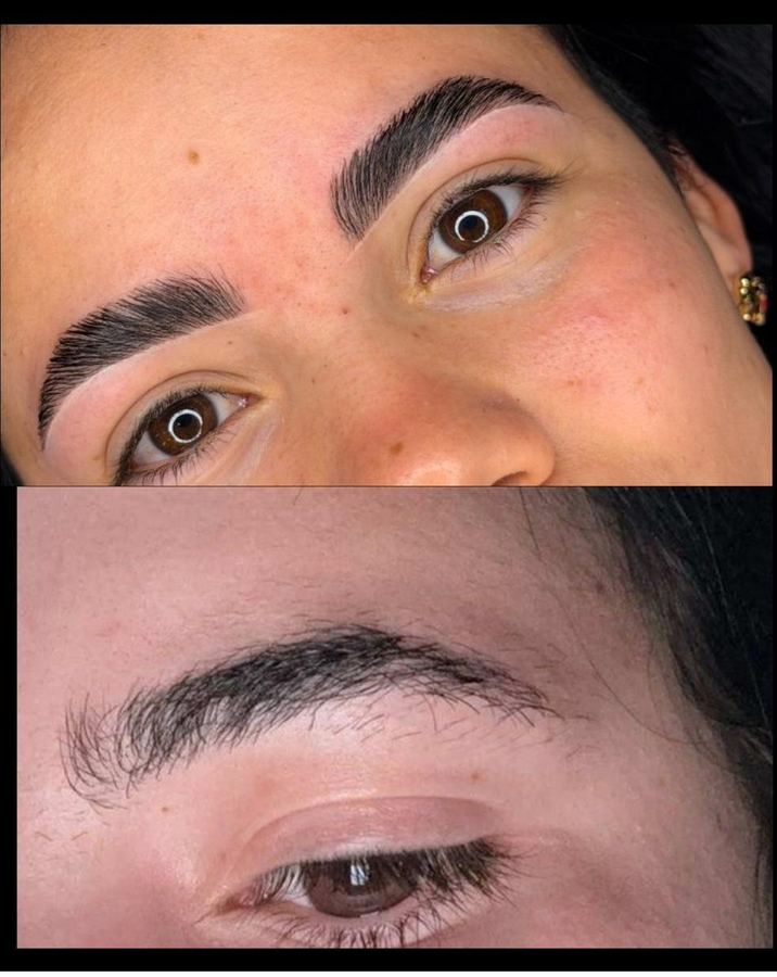 Brows before and after lamination