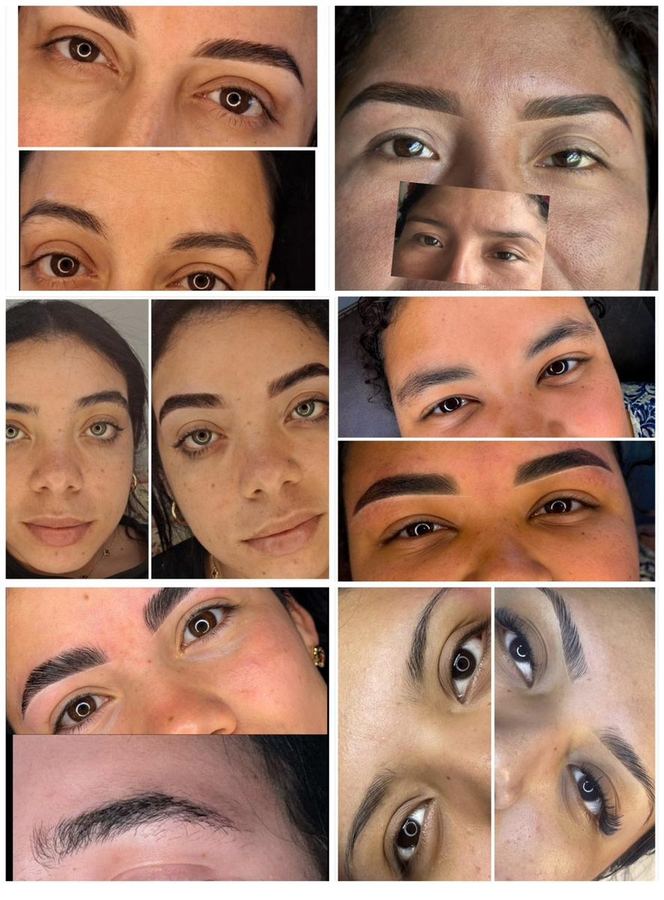 A set of before and after brow results